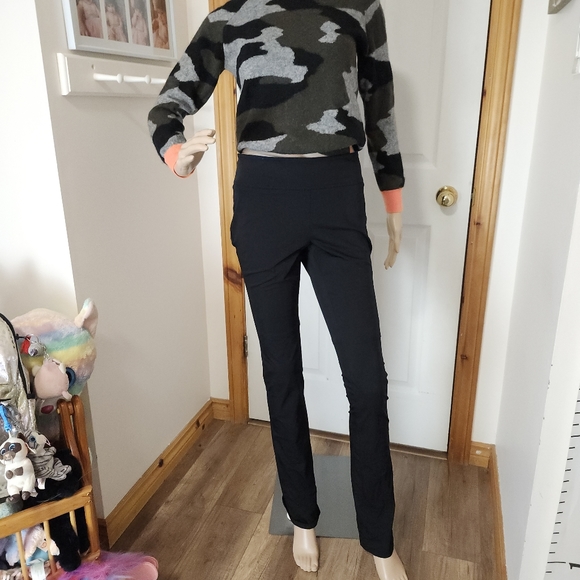 Diane von furstenberg gretel legging black stretch bootcut pants women's 4 - Picture 2 of 16